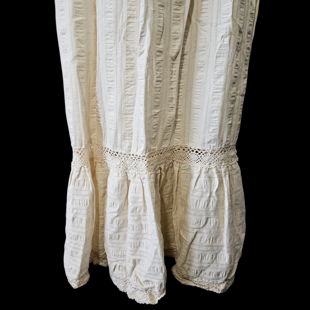 Vintage Algo Victorian Prairiecore Dress Size S Cream Lace Feminine Ivory - Picture 5 of 7